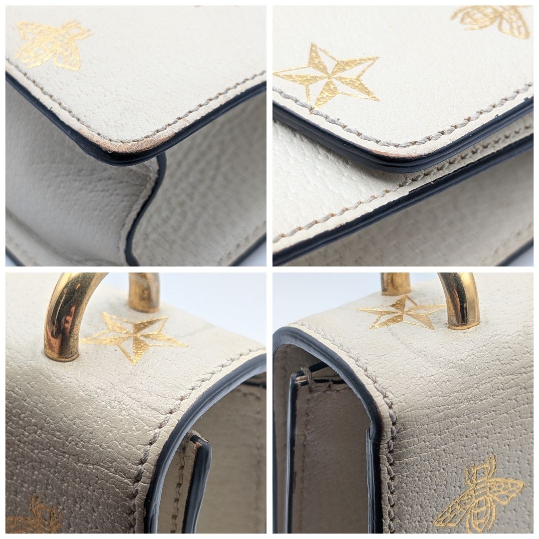 Gucci Sylvie Sherry Line Be Star White Leather 2-Way Shoulder — view 5