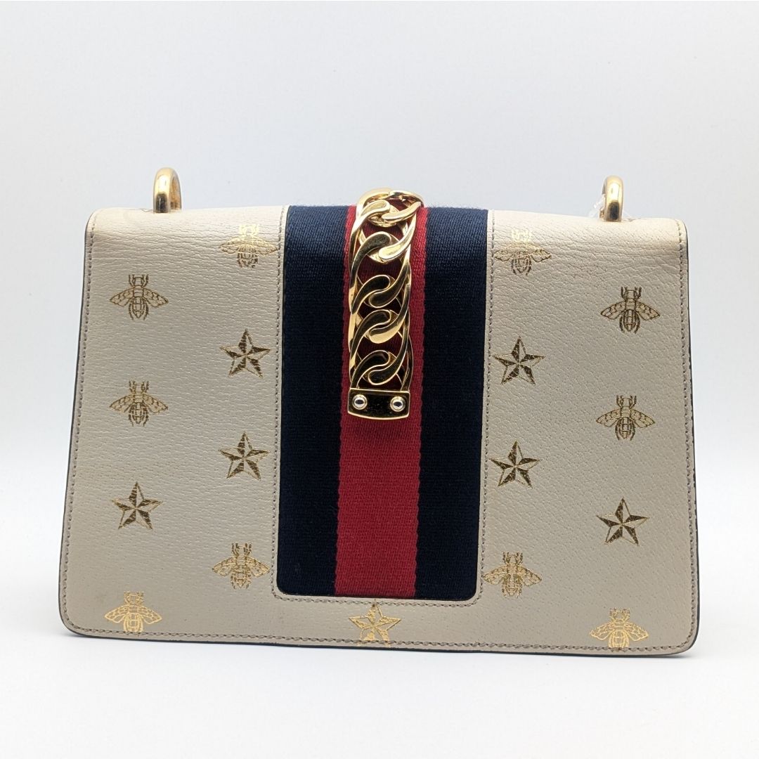 Gucci Sylvie Sherry Line Be Star White Leather 2-Way Shoulder — view 2