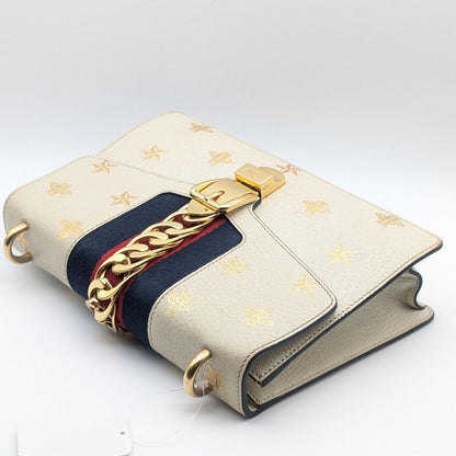 Gucci Sylvie Sherry Line Be Star White Leather 2-Way Shoulder — view 3
