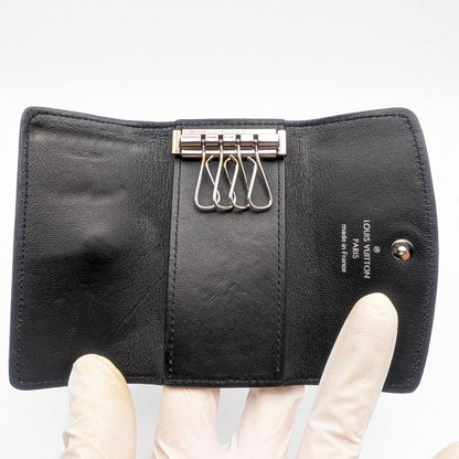 Louis Vuitton Key Case Multicles 4 Monogram Mahina Noir Black Quadruple Strand — view 6