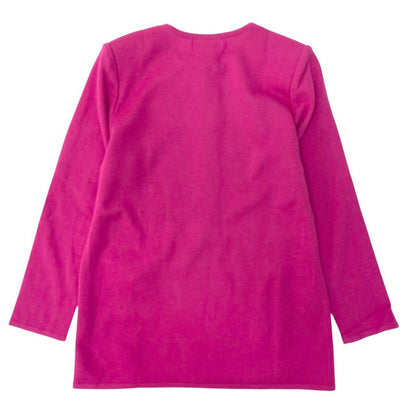 Saint Laurent Gold Button Long Sleeve Knit Top Pink Wool Top Sweater — view 3