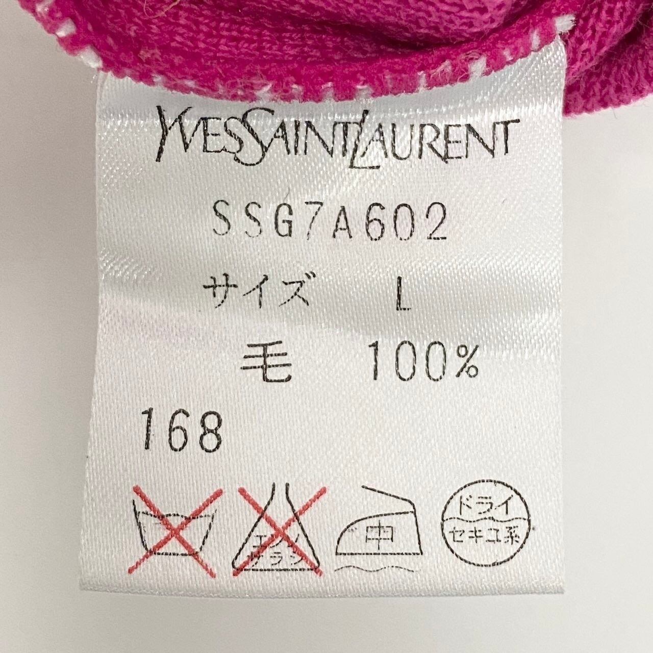 Saint Laurent Gold Button Long Sleeve Knit Top Pink Wool Top Sweater — view 9