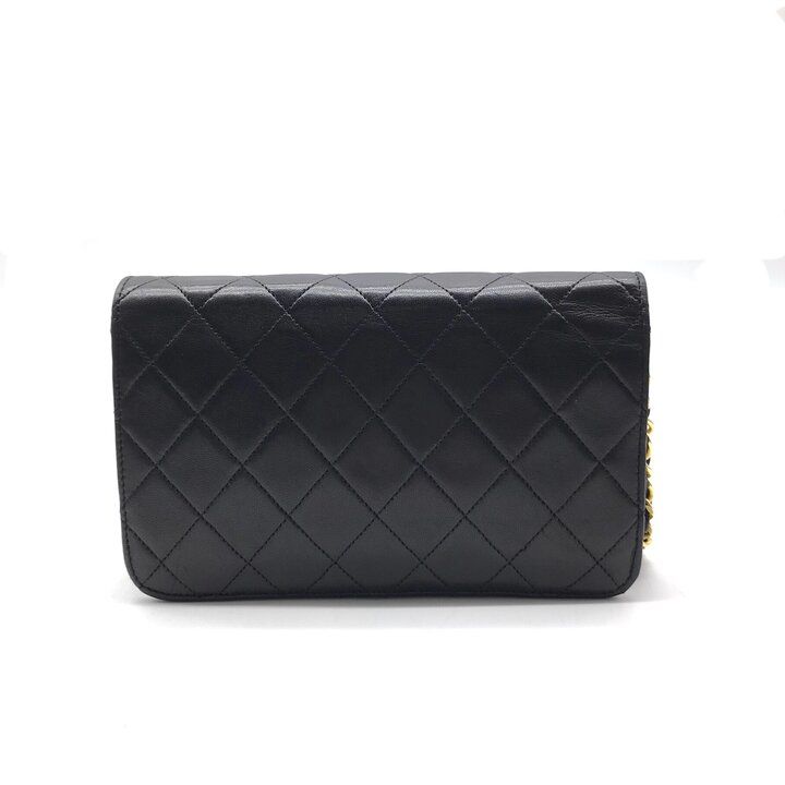 Chanel CC Logo Mini Quilted Push Lock Leather Chain Shoulder Bag Black — view 2