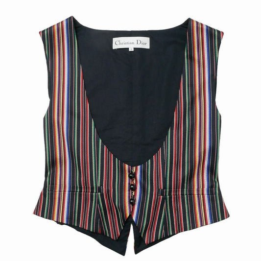 Dior Vintage Vest M Stripe Gilet Multicolor