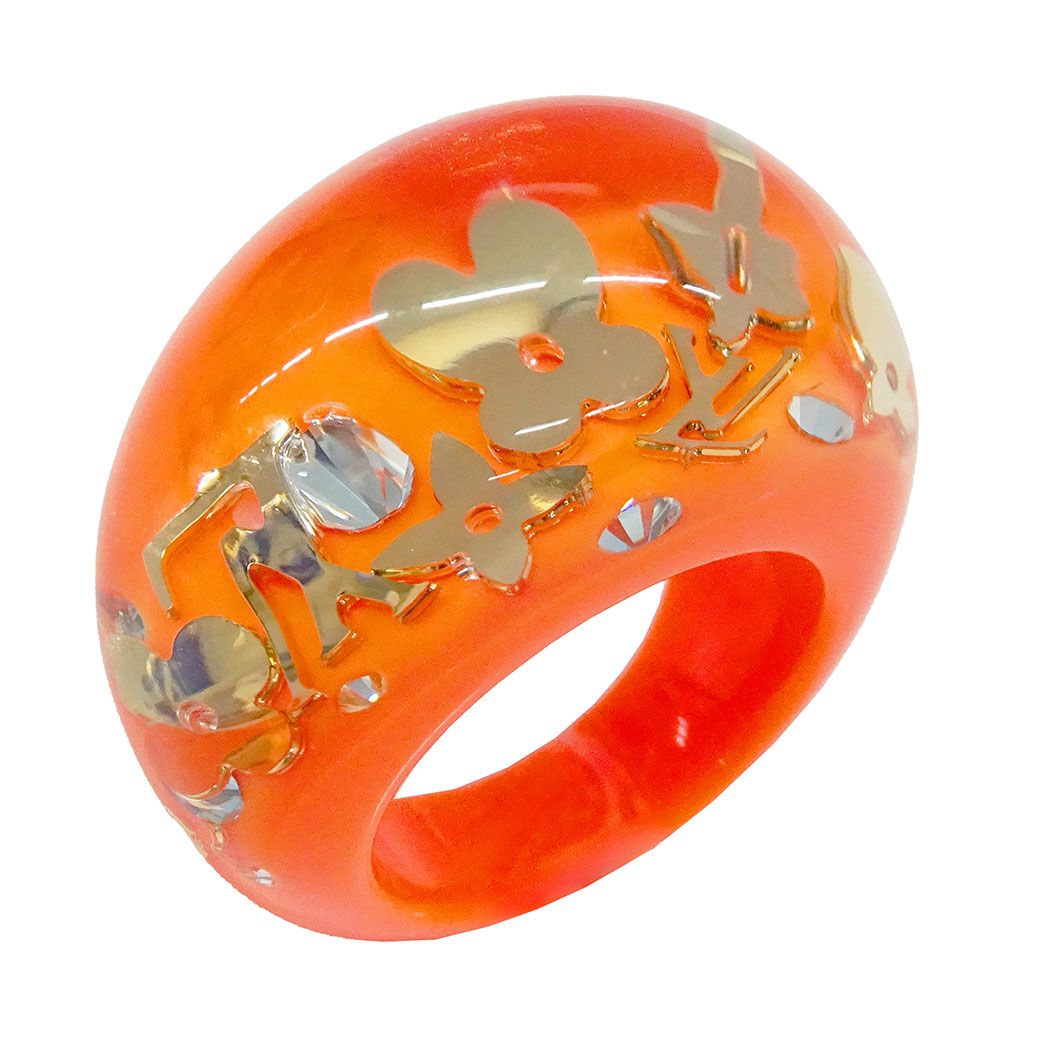Louis Vuitton Ring Resin Bague Ankle John Orange M Bulky Vitamins