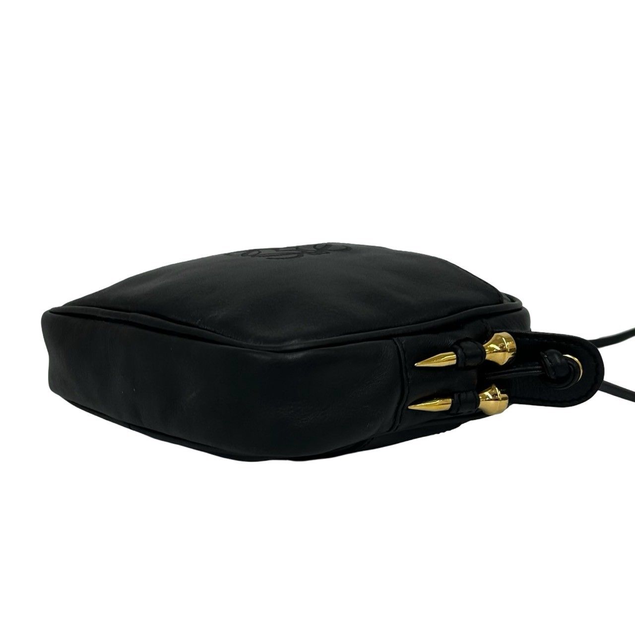 Loewe Vintage Anagram Logo Leather Mini Shoulder Bag Sacoch Pochette Black — view 8