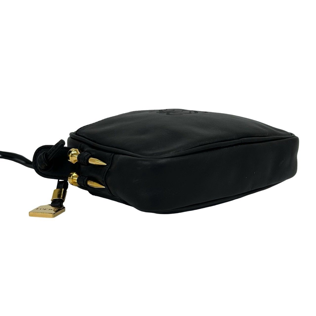 Loewe Vintage Anagram Logo Leather Mini Shoulder Bag Sacoch Pochette Black — view 7