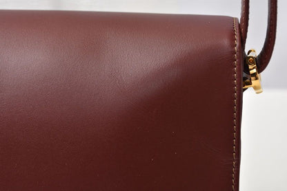 Cartier Shoulder Bag Vintage 2-Way C de Cartier Flap Leather Bordeaux — view 8