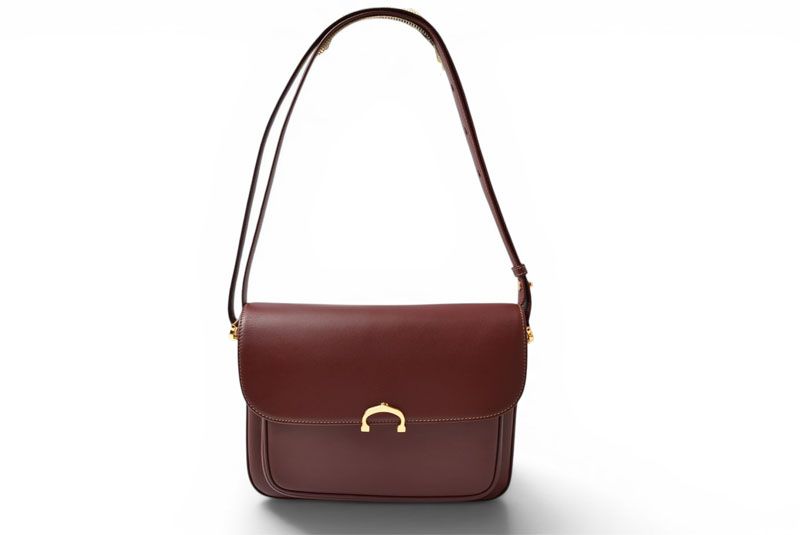 Cartier Shoulder Bag Vintage 2-Way C de Cartier Flap Leather Bordeaux — view 6