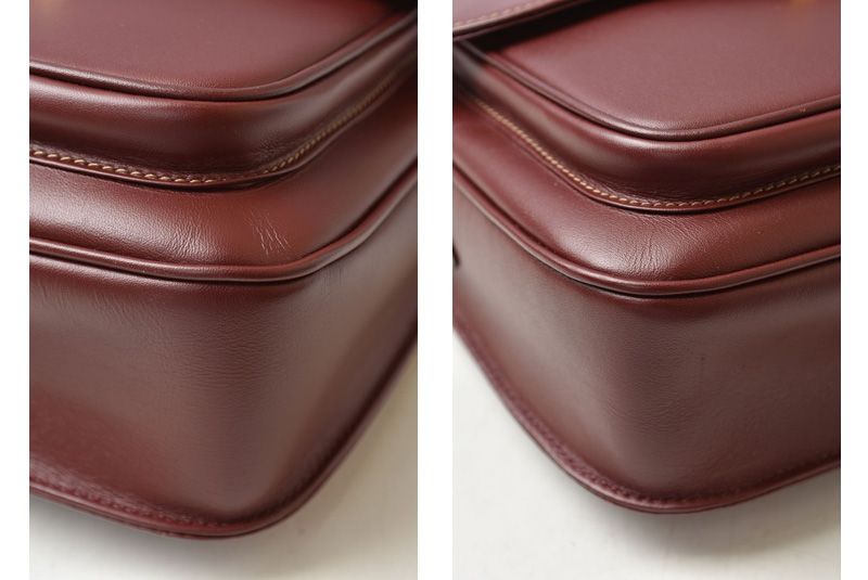 Cartier Shoulder Bag Vintage 2-Way C de Cartier Flap Leather Bordeaux — view 5