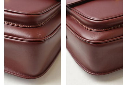 Cartier Shoulder Bag Vintage 2-Way C de Cartier Flap Leather Bordeaux — view 5