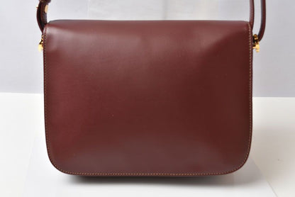 Cartier Shoulder Bag Vintage 2-Way C de Cartier Flap Leather Bordeaux — view 7