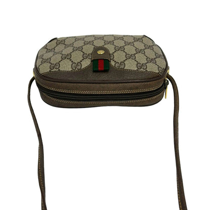 Gucci Vintage Sherry Line GG Logo Handle Leather Shoulder Bag Pochette Brown — view 4