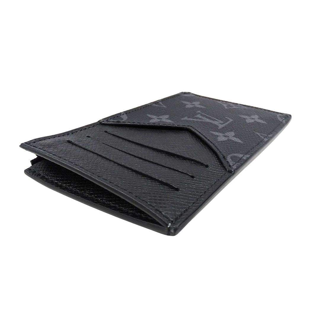 Louis Vuitton Card Case Taiga Monogram Eclipse Coin Holder Black Pocket Small — view 3