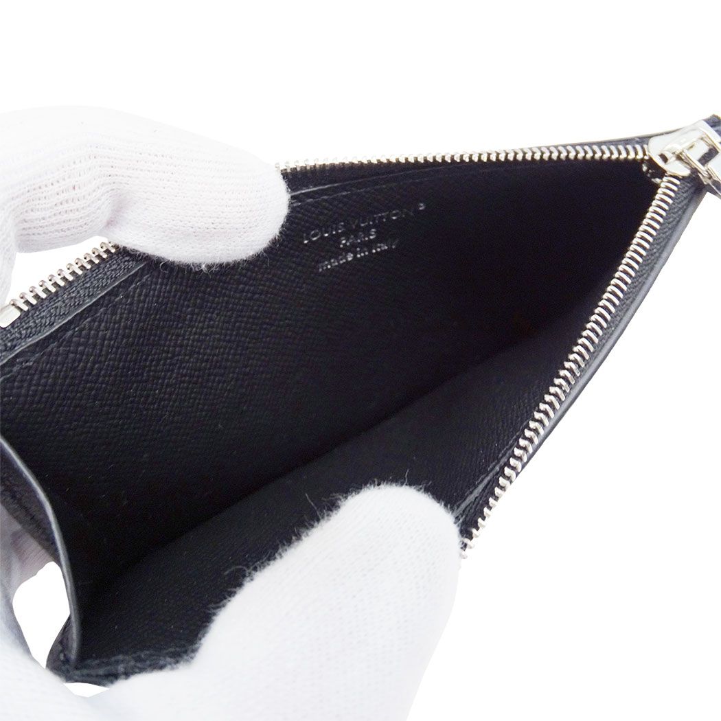 Louis Vuitton Card Case Taiga Monogram Eclipse Coin Holder Black Pocket Small — view 6
