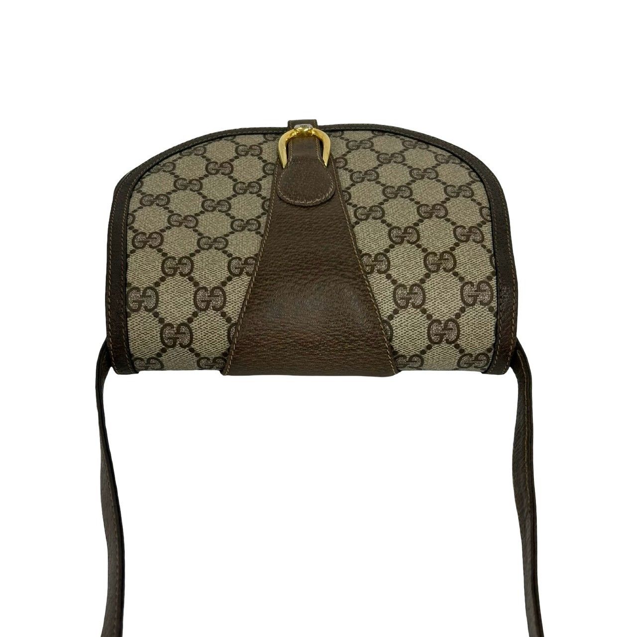 Gucci Vintage GG Logo Leather Mini Shoulder Bag Crossbody Pochette Brown — view 4