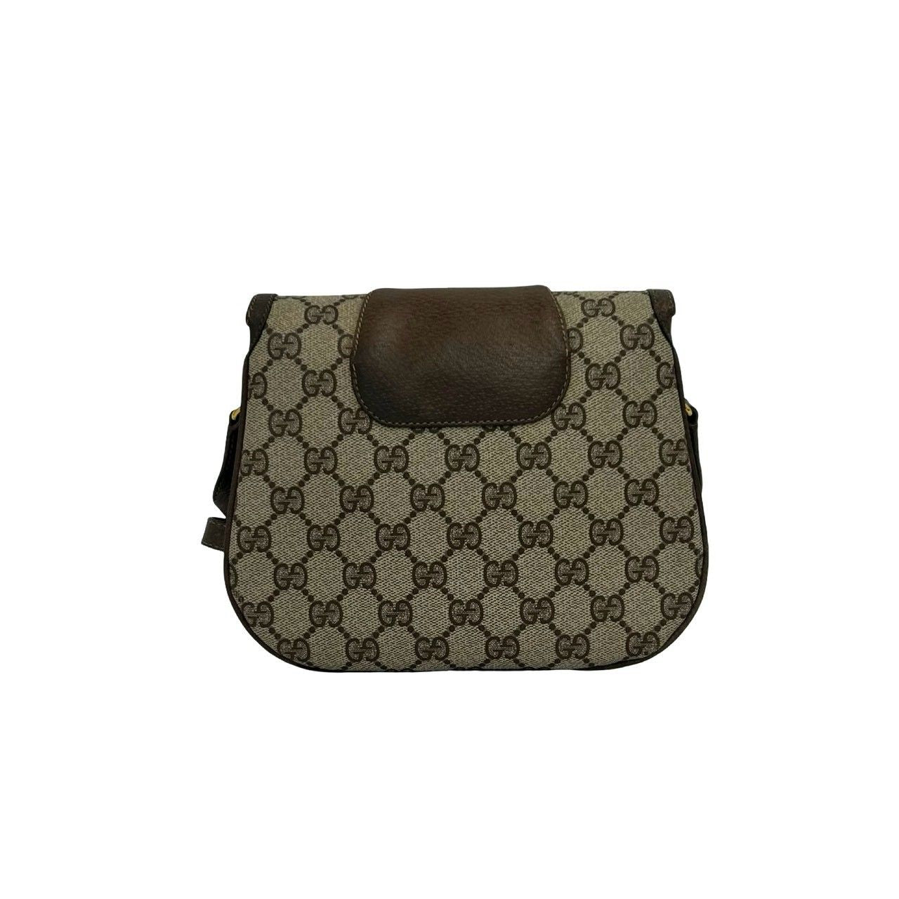 Gucci Vintage GG Logo Leather Mini Shoulder Bag Crossbody Pochette Brown — view 3