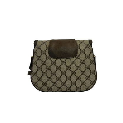 Gucci Vintage GG Logo Leather Mini Shoulder Bag Crossbody Pochette Brown — view 3