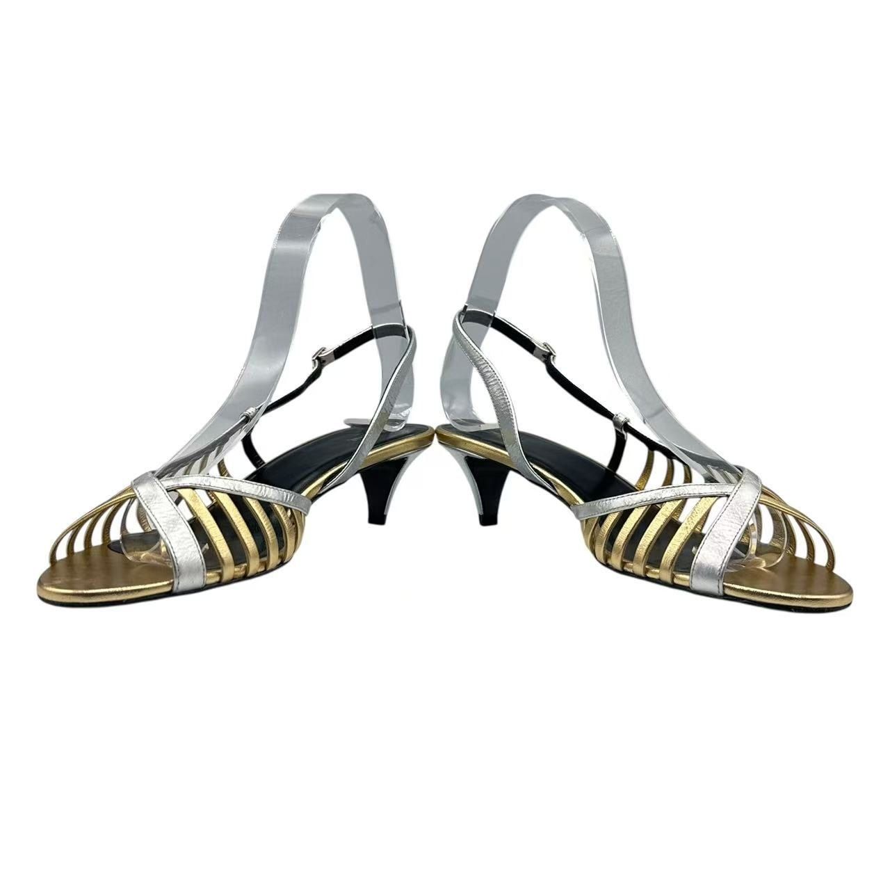 Celine Sandals Gold Silver — view 5