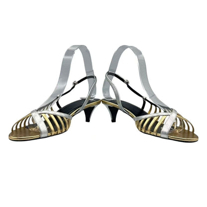 Celine Sandals Gold Silver — view 5