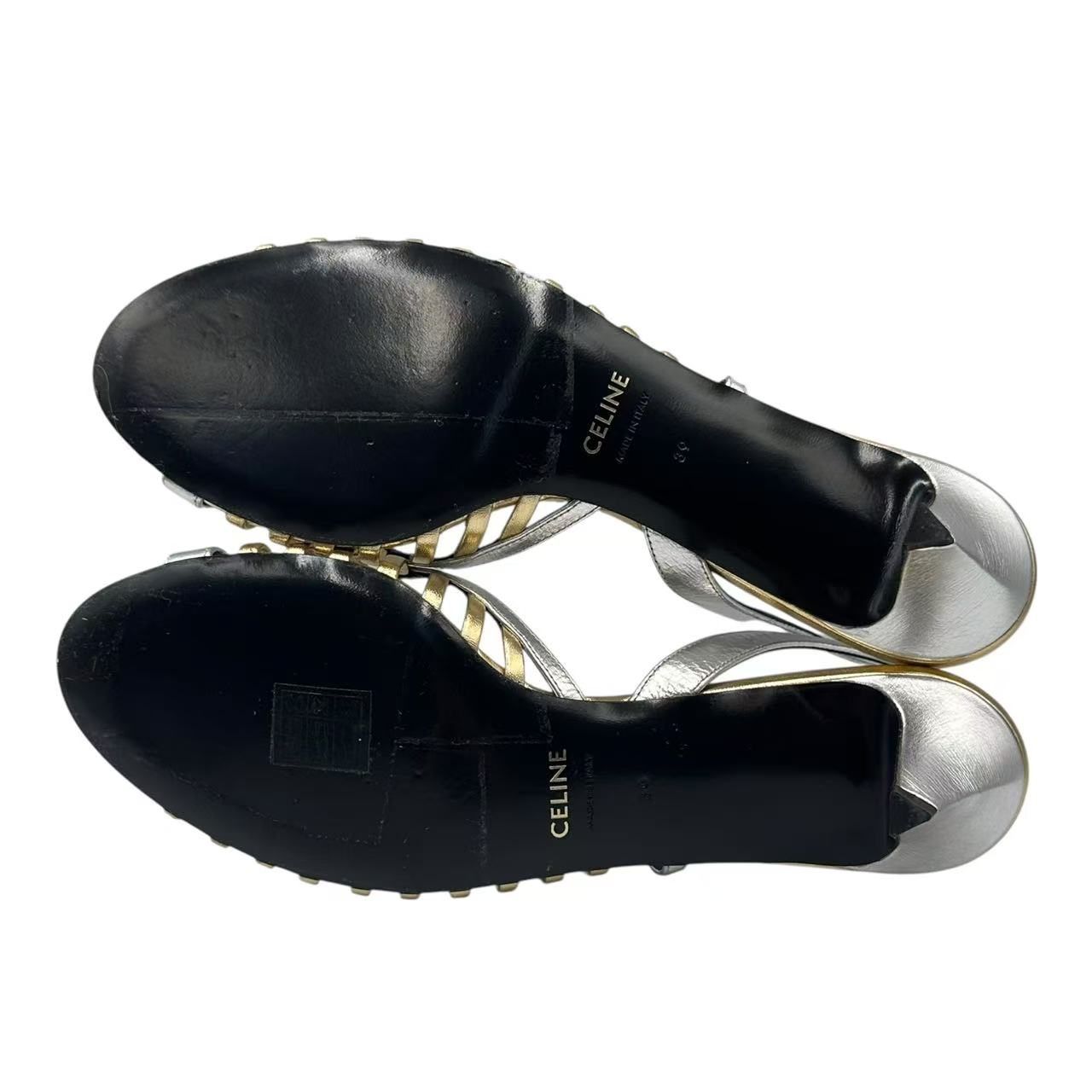 Celine Sandals Gold Silver — view 7