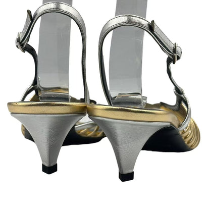 Celine Sandals Gold Silver — view 6