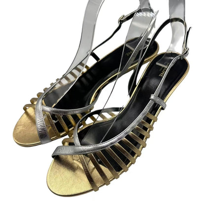 Celine Sandals Gold Silver