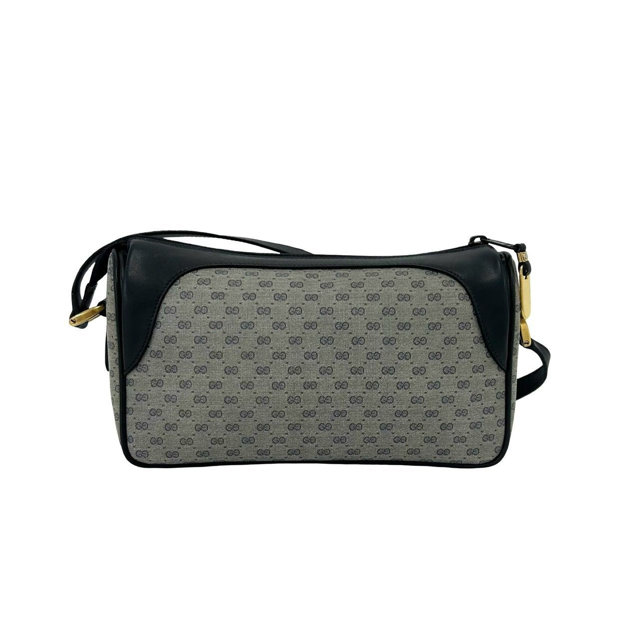 Gucci Vintage Micro GG Logo Leather Shoulder Bag Sacoch Pochette Navy — view 3