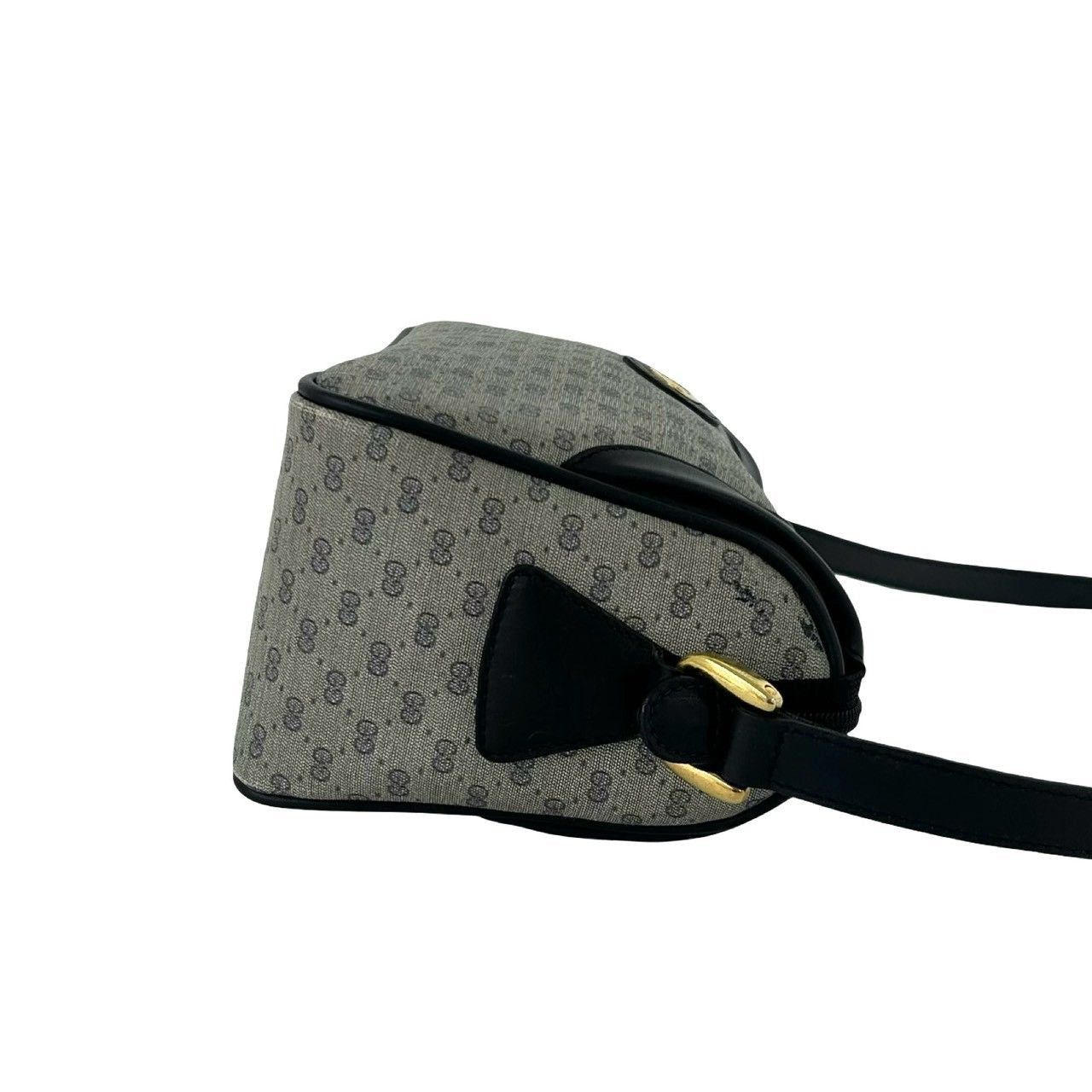 Gucci Vintage Micro GG Logo Leather Shoulder Bag Sacoch Pochette Navy — view 6