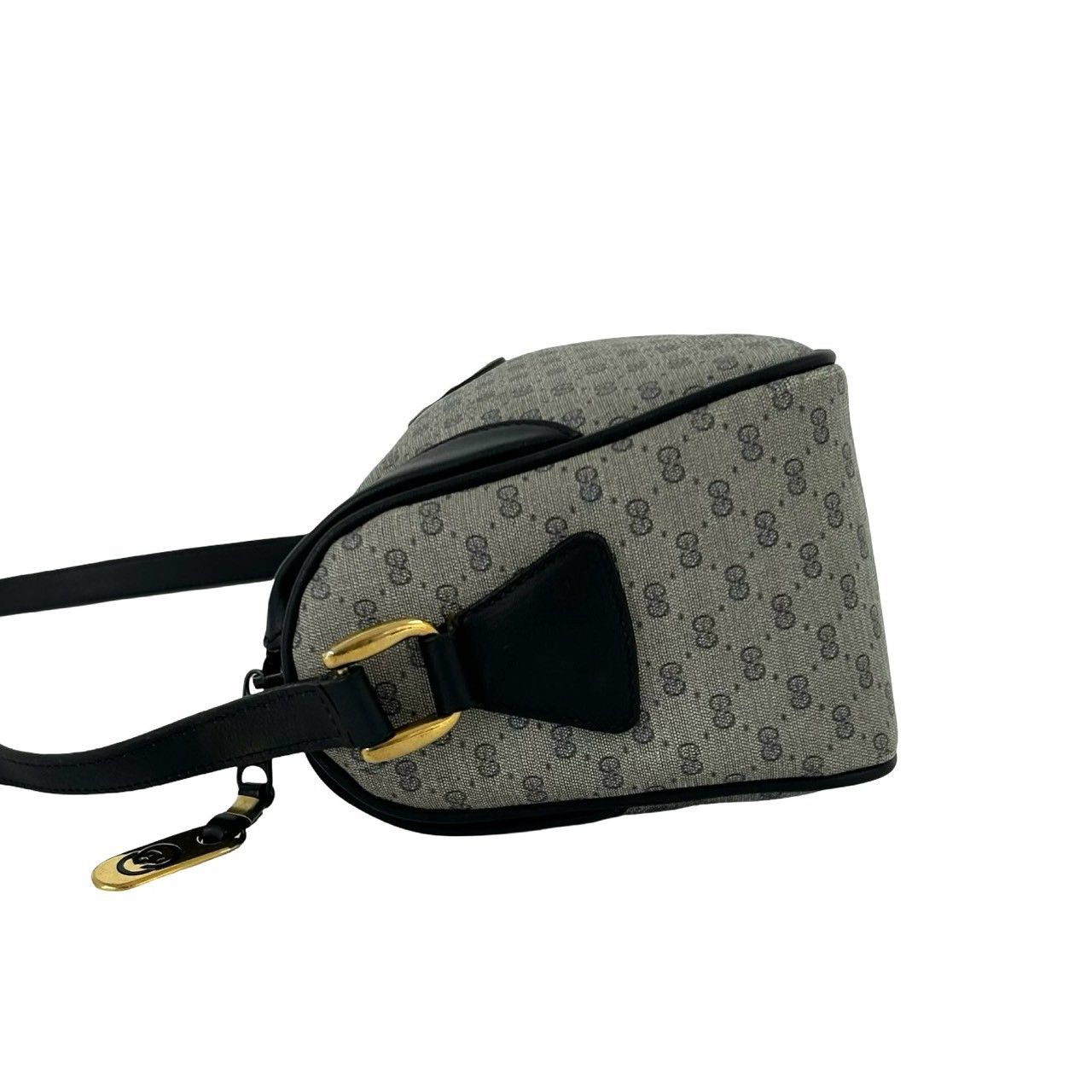 Gucci Vintage Micro GG Logo Leather Shoulder Bag Sacoch Pochette Navy — view 5