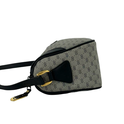 Gucci Vintage Micro GG Logo Leather Shoulder Bag Sacoch Pochette Navy — view 5