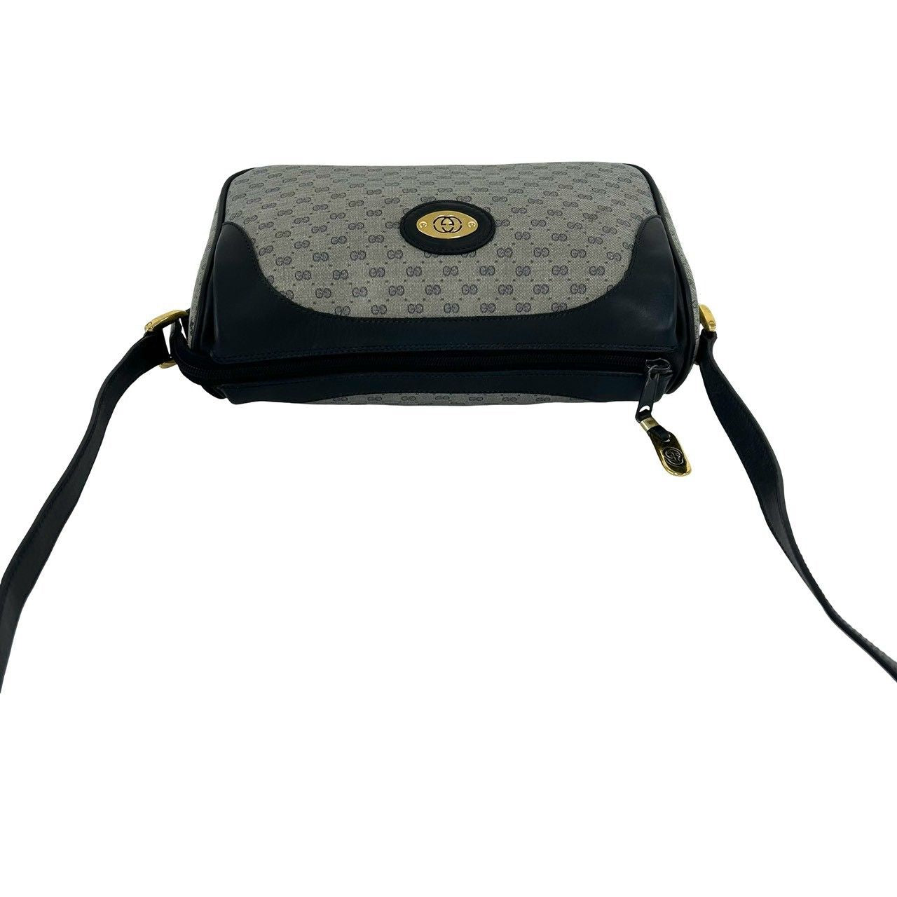 Gucci Vintage Micro GG Logo Leather Shoulder Bag Sacoch Pochette Navy — view 4