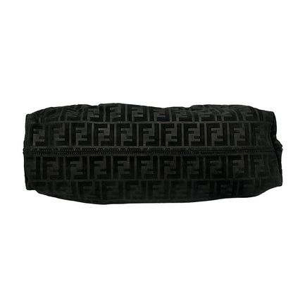 Fendi Shoulder Bag Zucca Pattern Black Leather — view 5