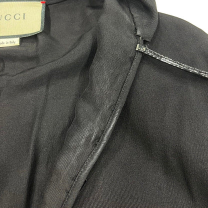 Gucci Open Ruffle Neck Tunic Top Zadvw Black 38 — view 6