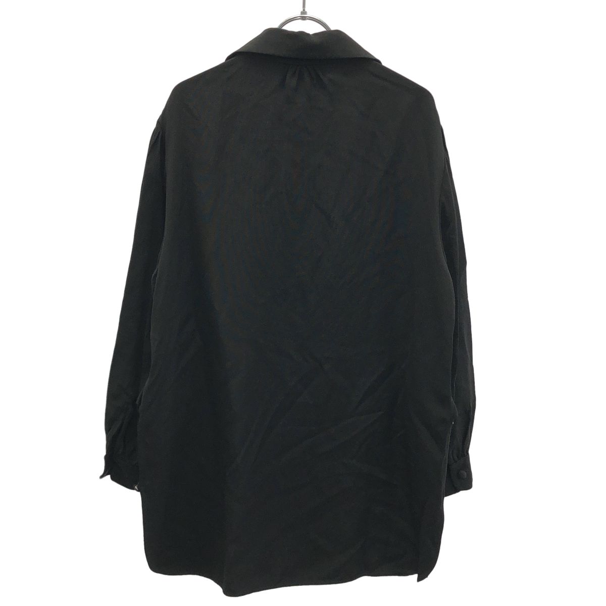 Gucci Open Ruffle Neck Tunic Top Zadvw Black 38 — view 2
