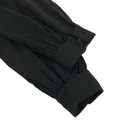 Gucci Open Ruffle Neck Tunic Top Zadvw Black 38 — view 5
