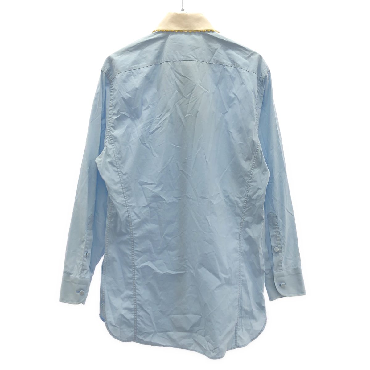 Gucci Sample Embroidery Color Poplin Shirt Zafwo Blue 40 — view 2