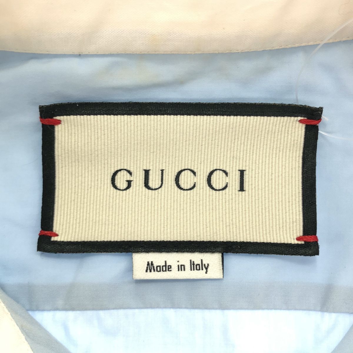 Gucci Sample Embroidery Color Poplin Shirt Zafwo Blue 40 — view 3