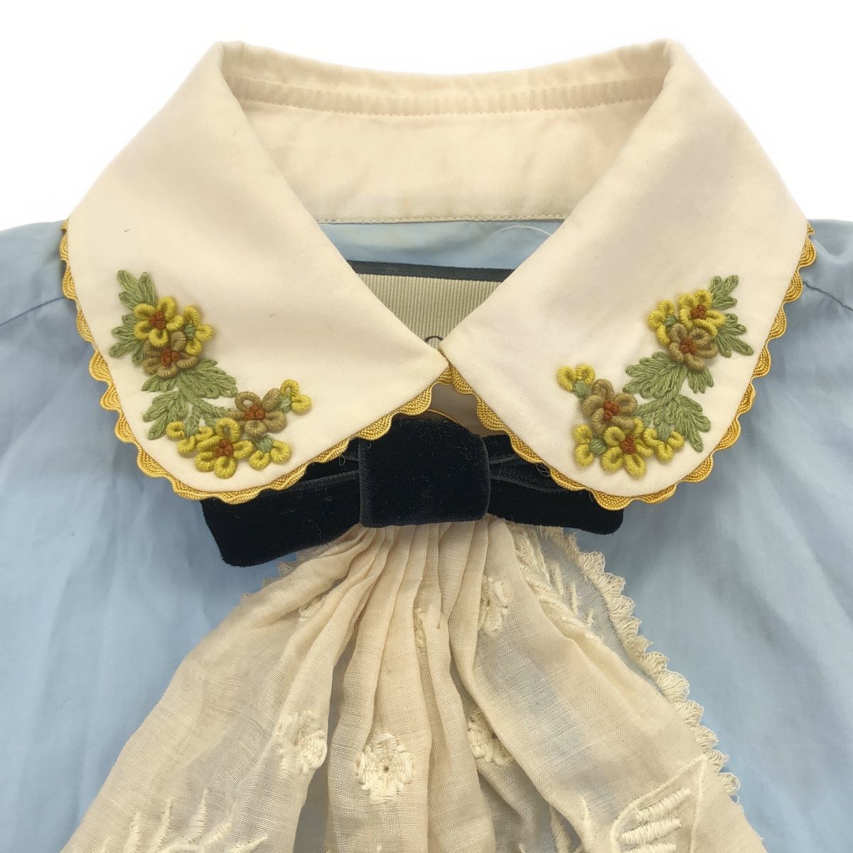 Gucci Sample Embroidery Color Poplin Shirt Zafwo Blue 40 — view 4