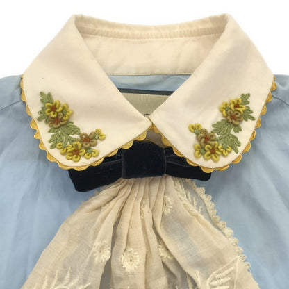 Gucci Sample Embroidery Color Poplin Shirt Zafwo Blue 40 — view 4
