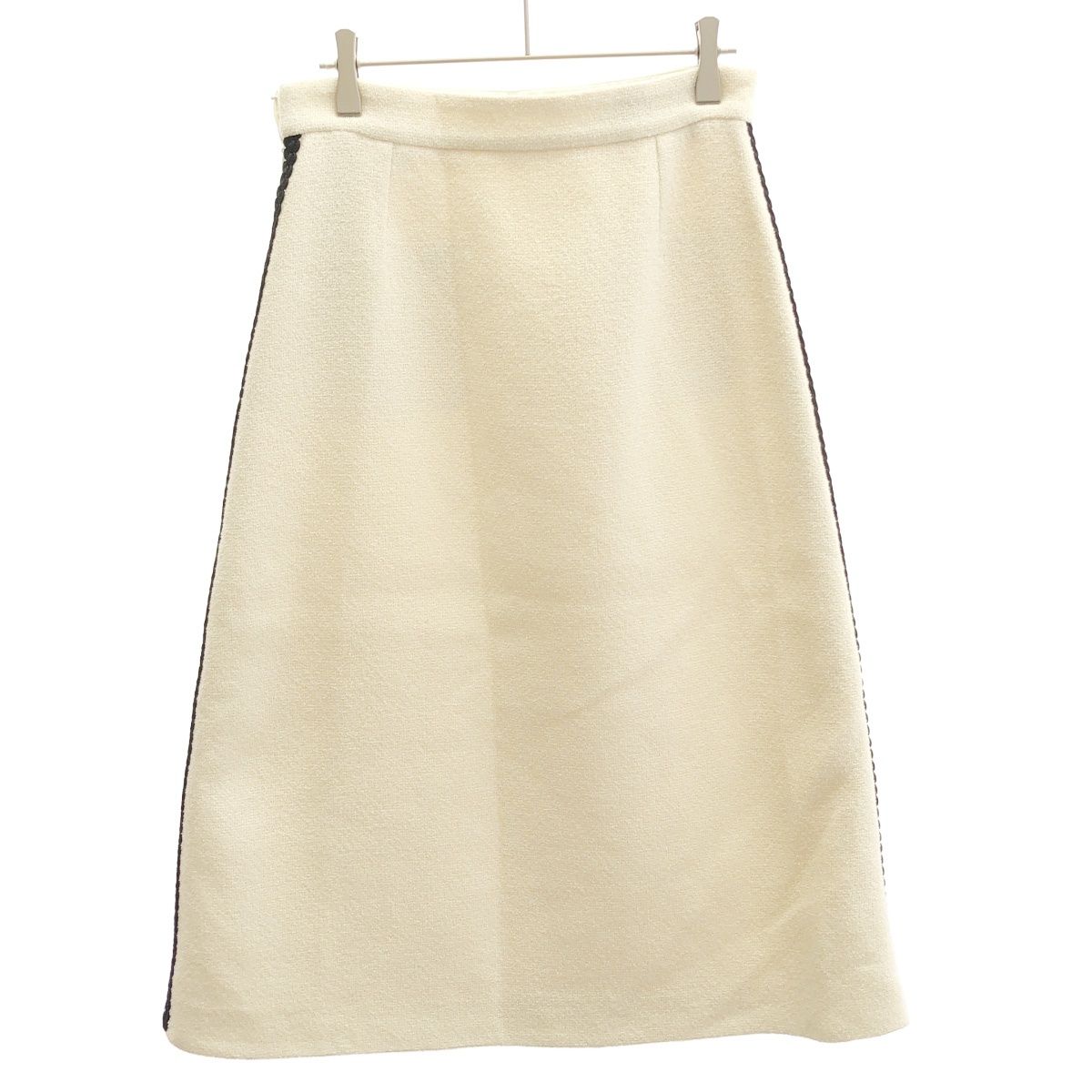 Gucci Interlocking Tweed Skirt Ivory 40 — view 2