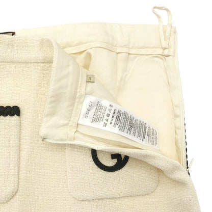 Gucci Interlocking Tweed Skirt Ivory 40 — view 4