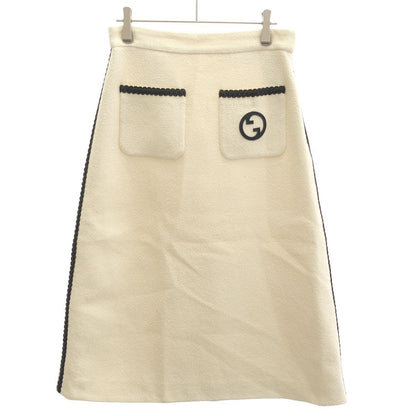Gucci Interlocking Tweed Skirt Ivory 40