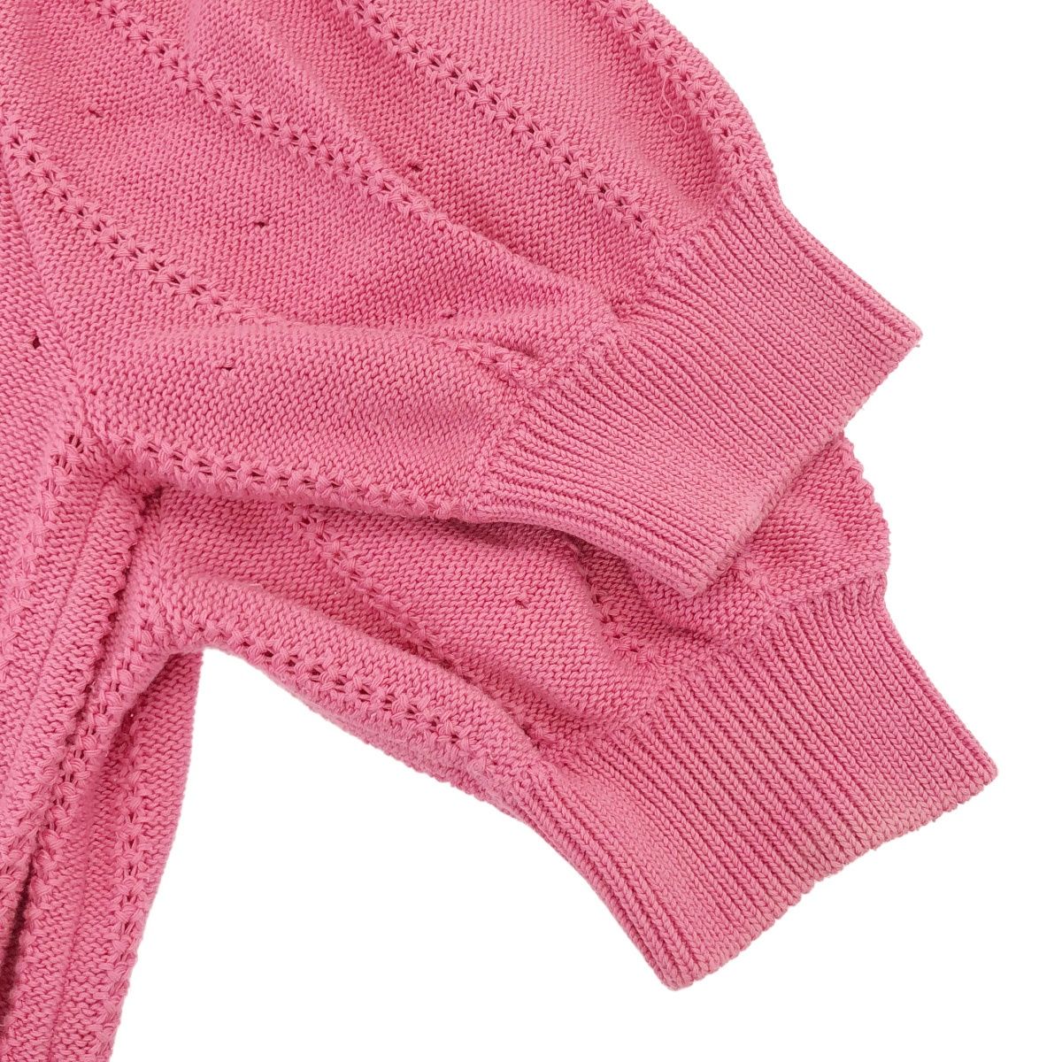 Gucci Flower Embroidery Puff Sleeve Knit Sweater Pink XS — view 5