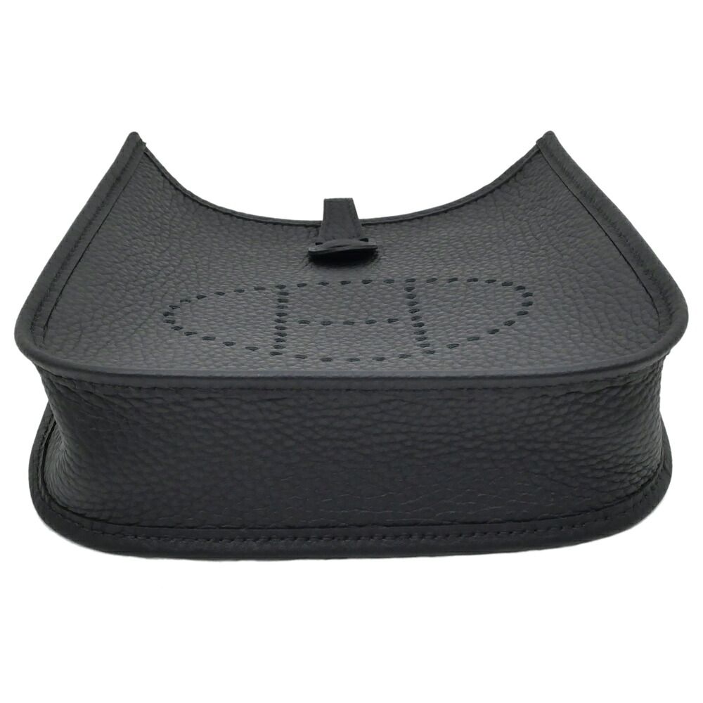 Hermes Evelyne TPM Black Gold Taurillon Clemence Leather Shoulder — view 4