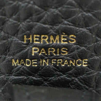 Hermes Evelyne TPM Black Gold Taurillon Clemence Leather Shoulder — view 6