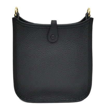 Hermes Evelyne TPM Black Gold Taurillon Clemence Leather Shoulder — view 3