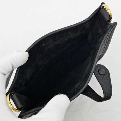 Hermes Evelyne TPM Black Gold Taurillon Clemence Leather Shoulder — view 5