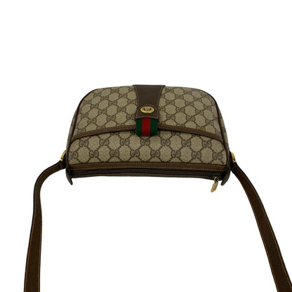 Gucci Vintage Sherry Line GG Logo Leather Shoulder Bag Sacoch Brown — view 4