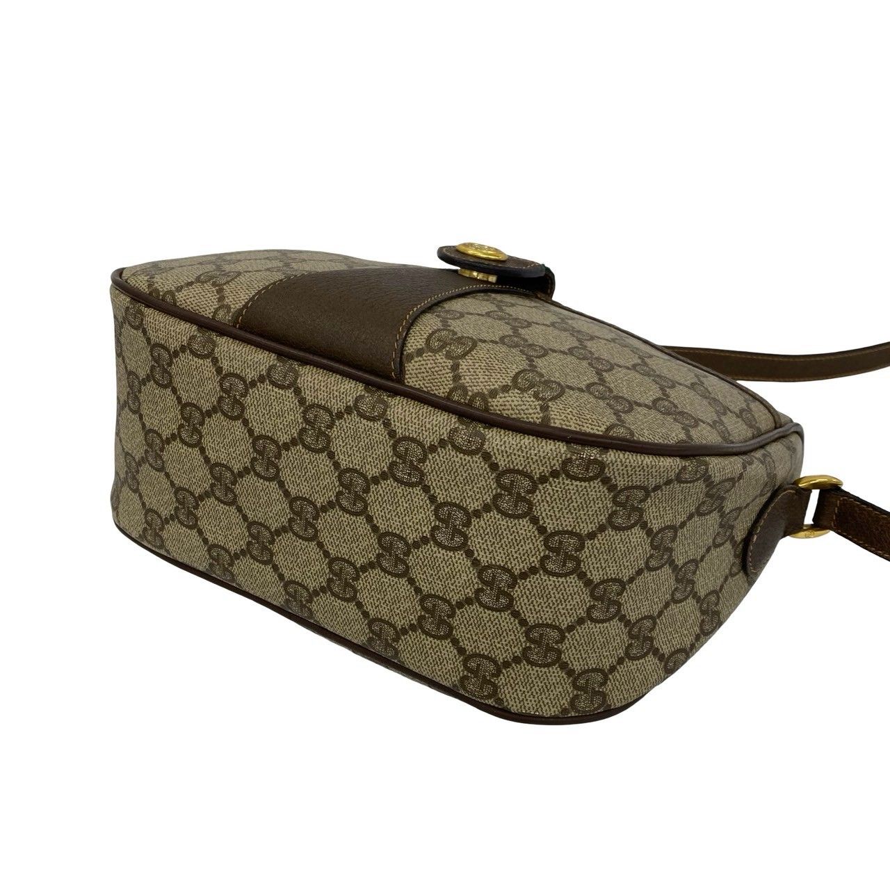 Gucci Vintage Sherry Line GG Logo Leather Shoulder Bag Sacoch Brown — view 8